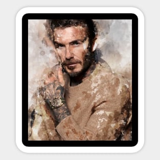 david beckham  Watercolour Painting Sticker